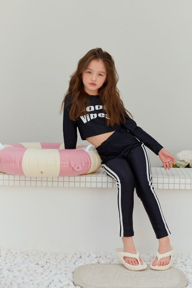 Dore Dore - Korean Children Fashion - #fashionkids - Two Line Tape Water Leggings - 8