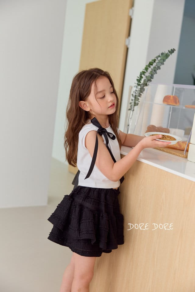 Dore Dore - Korean Children Fashion - #fashionkids - Unbalance Ribbon Crop Tee - 10