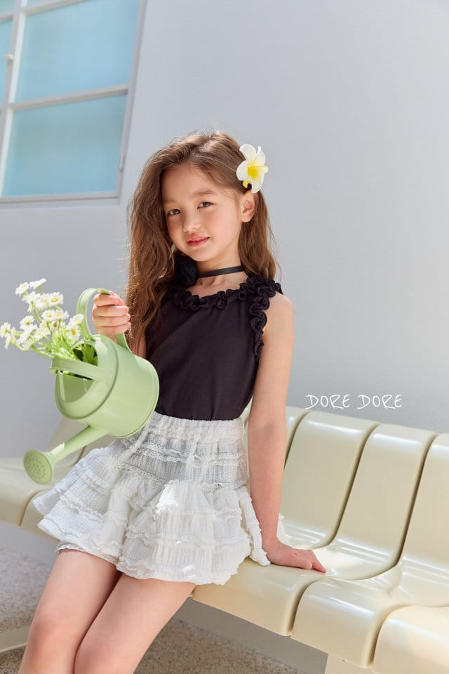 Dore Dore - Korean Children Fashion - #kidzfashiontrend - Terry Frill Sleeveless Tee