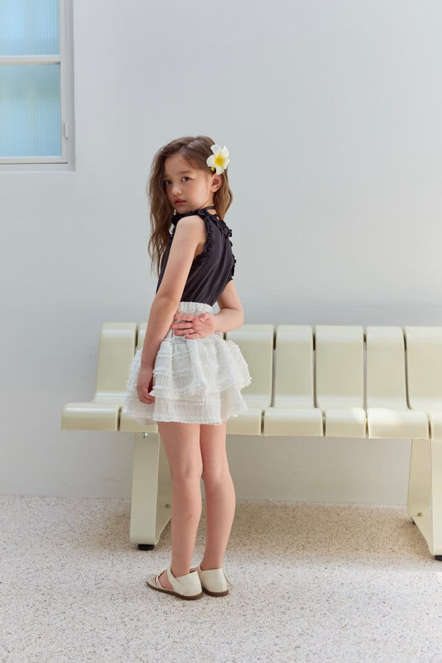 Dore Dore - Korean Children Fashion - #littlefashionista - Terry Frill Sleeveless Tee - 4