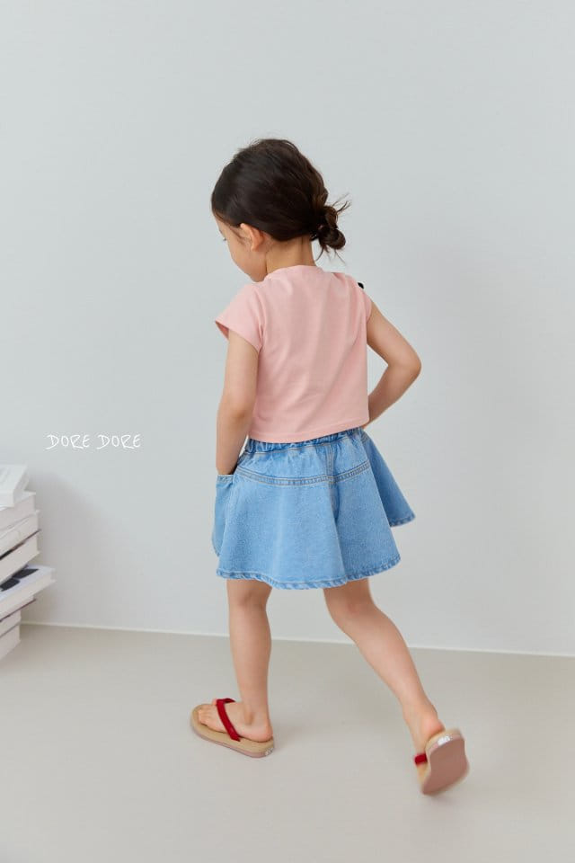 Dore Dore - Korean Children Fashion - #magicofchildhood - Unbalance Ribbon Crop Tee - 2