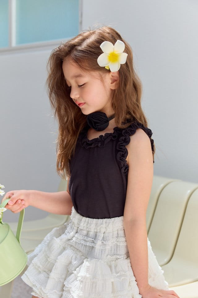 Dore Dore - Korean Children Fashion - #minifashionista - Terry Frill Sleeveless Tee - 5