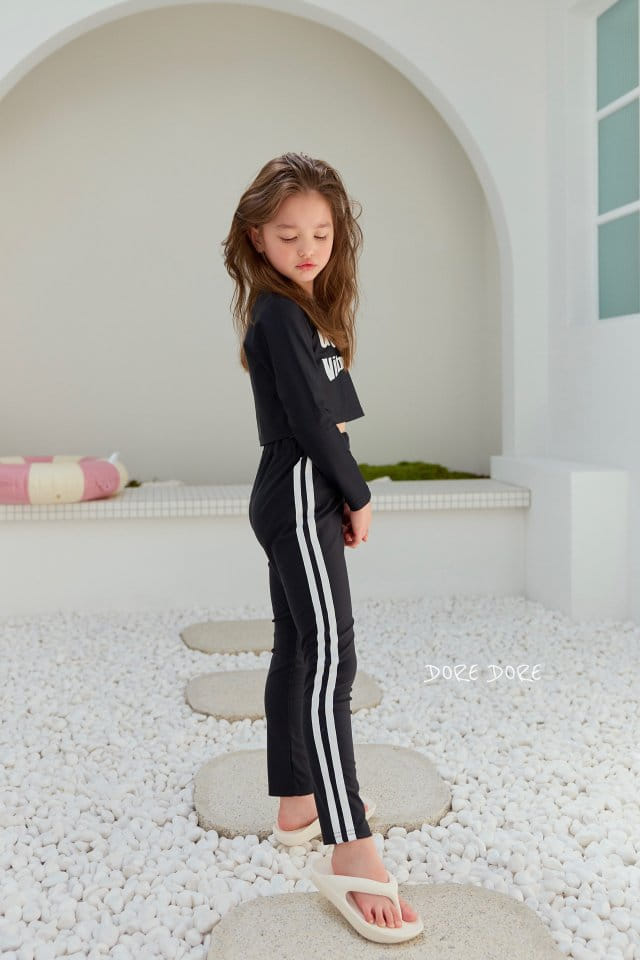 Dore Dore - Korean Children Fashion - #todddlerfashion - Two Line Tape Water Leggings