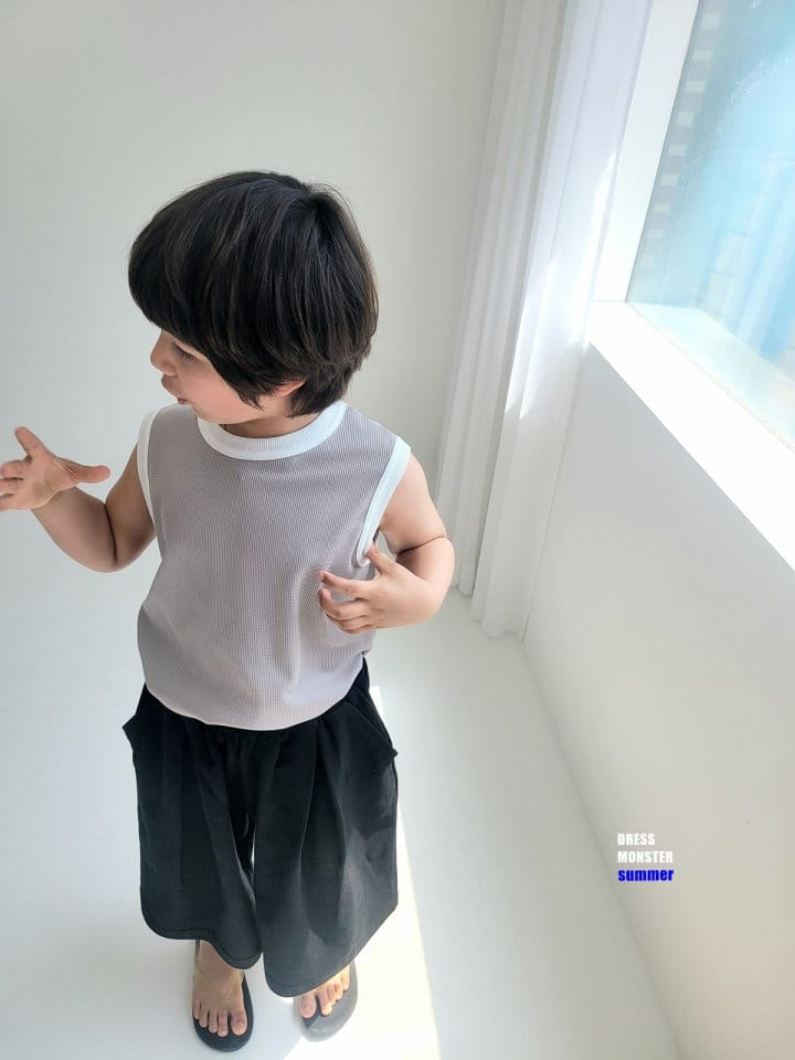 Dress Monster - Korean Children Fashion - #Kfashion4kids - Waffle Sleeveless Tee - 5