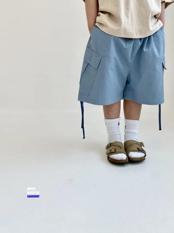 Dress Monster - Korean Children Fashion - #childofig - Diagonal Line Cargo Pants - 4