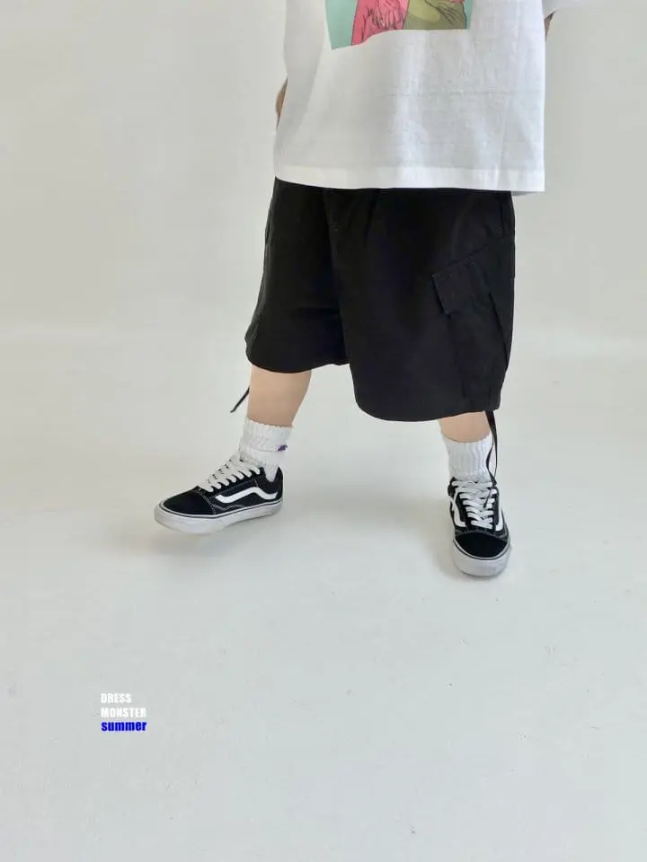 Dress Monster - Korean Children Fashion - #kidsstore - Diagonal Line Cargo Pants - 9