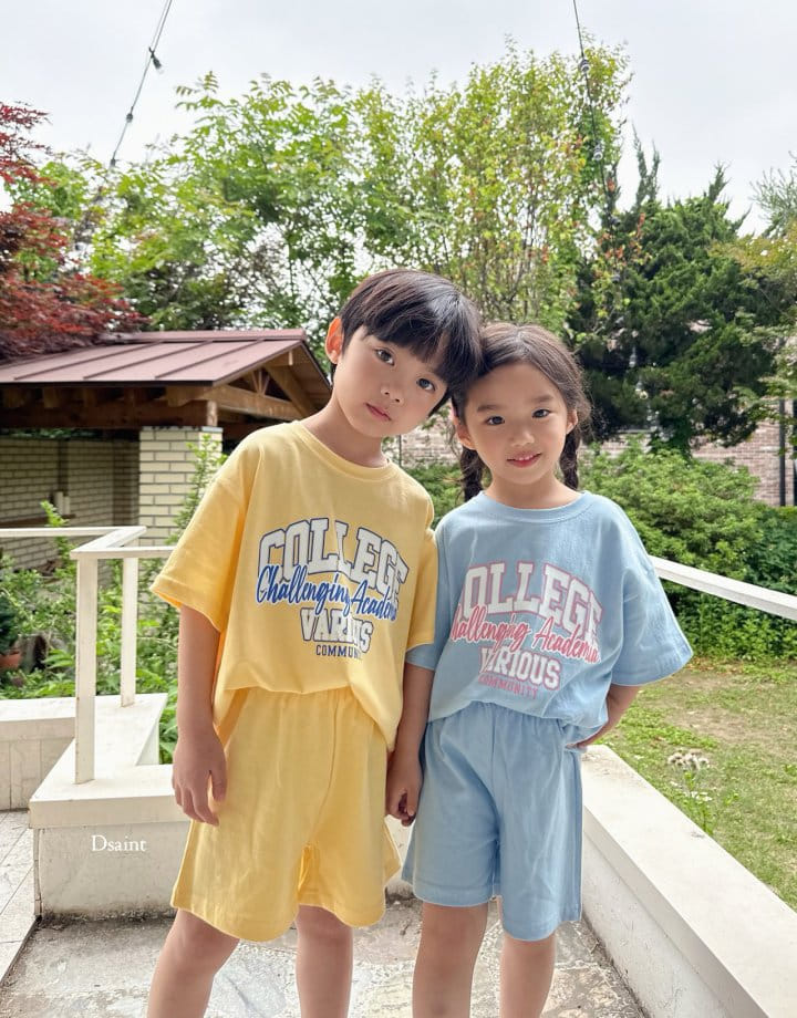 Dsaint - Korean Children Fashion - #Kfashion4kids - College Top Bottom Set - 9