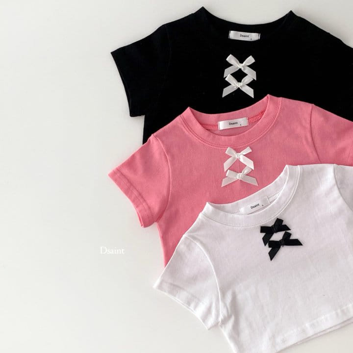 Dsaint - Korean Children Fashion - #childofig - Ribbon Two Crop Tee - 5