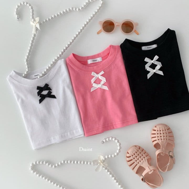 Dsaint - Korean Children Fashion - #designkidswear - Ribbon Two Crop Tee - 7