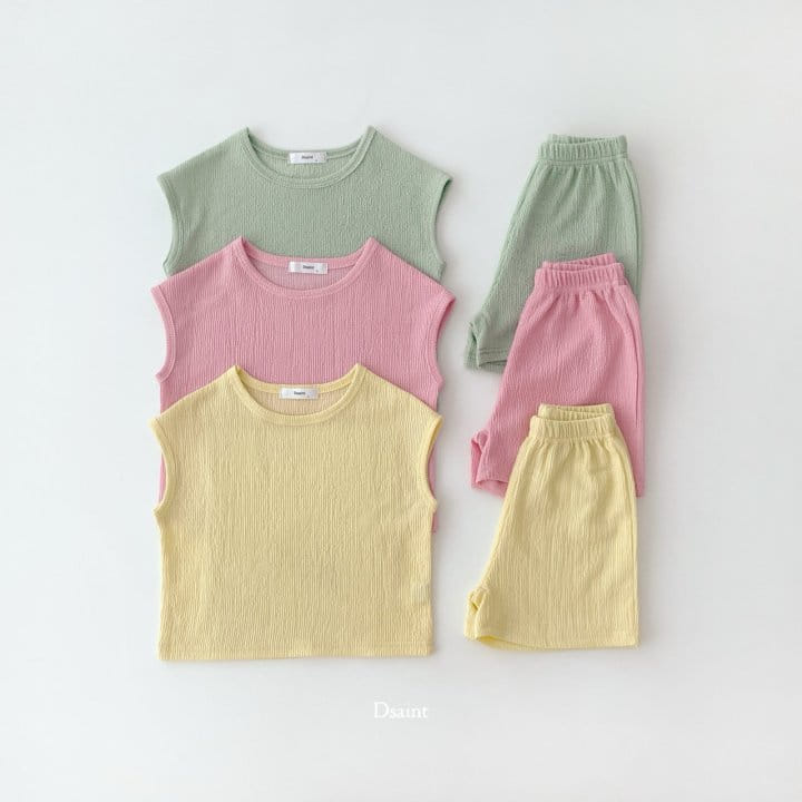 Dsaint - Korean Children Fashion - #discoveringself - Cool Sleeveles Top Bottom Set