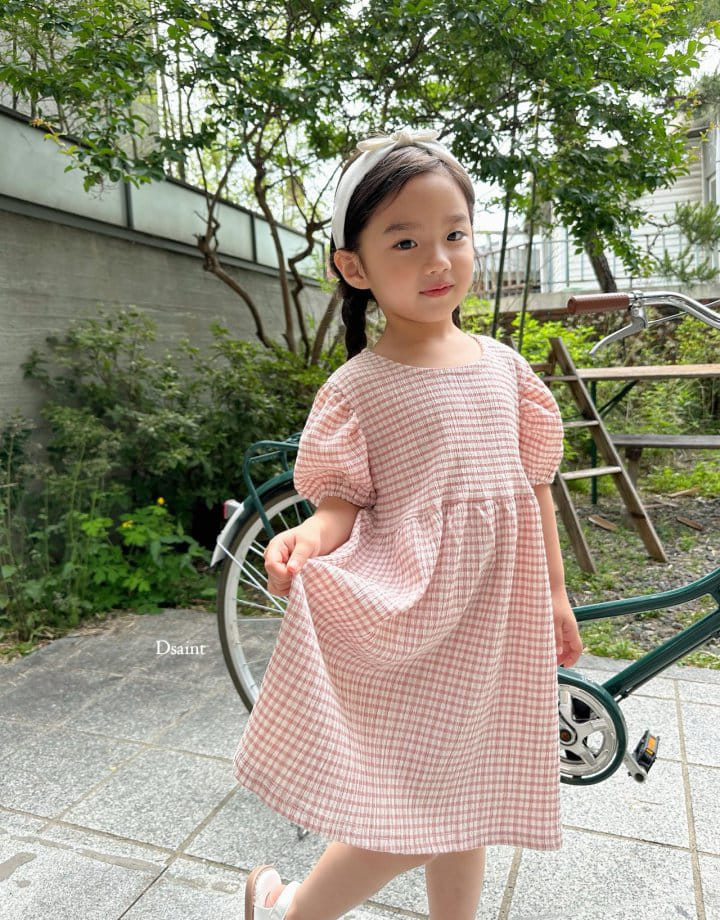 Dsaint - Korean Children Fashion - #fashionkids - Linkle Check One-Piece - 8