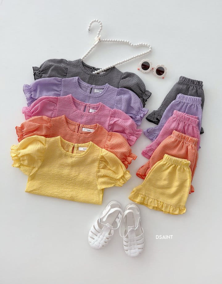 Dsaint - Korean Children Fashion - #littlefashionista - Pretty Top Bottom Set - 3