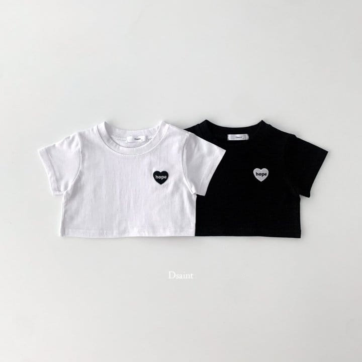 Dsaint - Korean Children Fashion - #littlefashionista - Hope Heart Crop Tee - 2