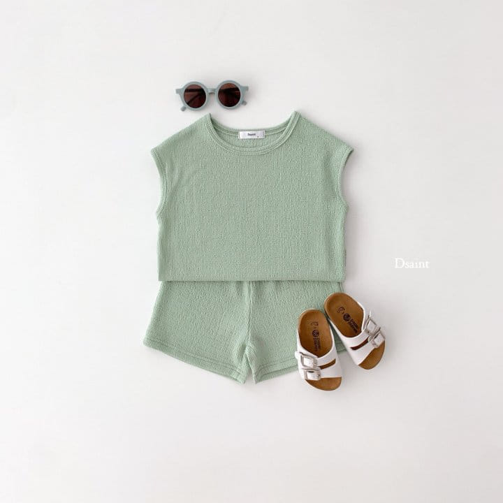 Dsaint - Korean Children Fashion - #littlefashionista - Cool Sleeveles Top Bottom Set - 7