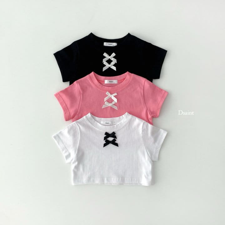 Dsaint - Korean Children Fashion - #magicofchildhood - Ribbon Two Crop Tee