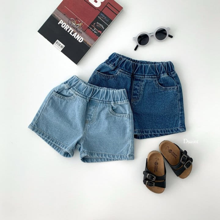 Dsaint - Korean Children Fashion - #minifashionista - Smart Denim Shorts - 6