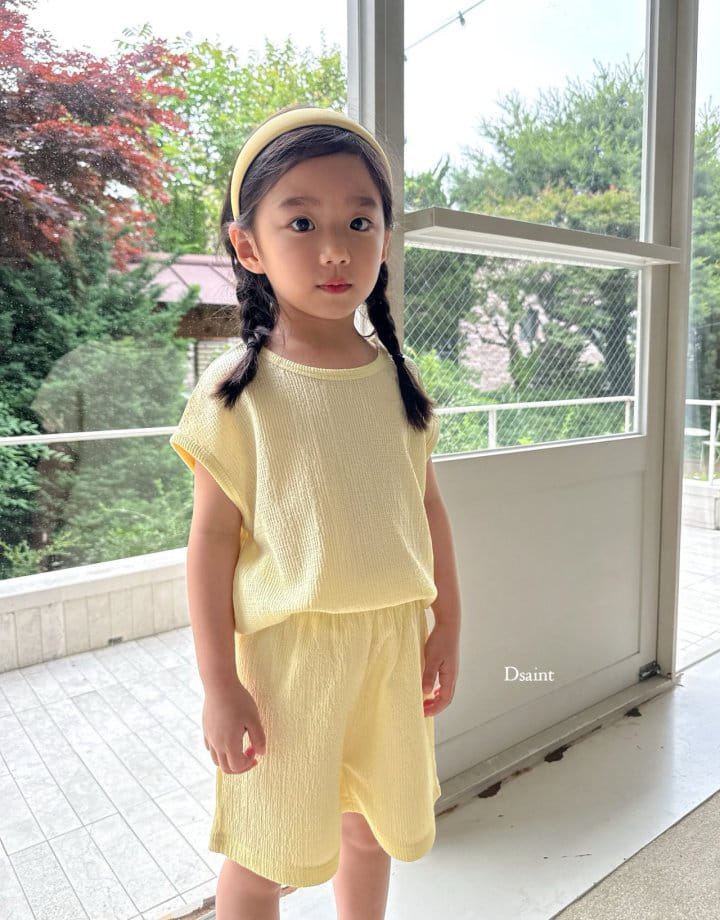 Dsaint - Korean Children Fashion - #minifashionista - Cool Sleeveles Top Bottom Set - 9