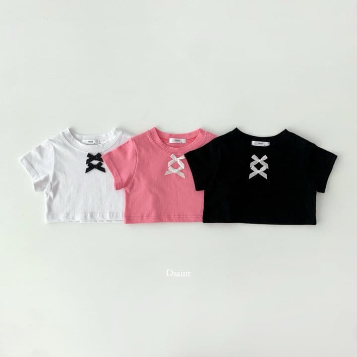 Dsaint - Korean Children Fashion - #prettylittlegirls - Ribbon Two Crop Tee - 3