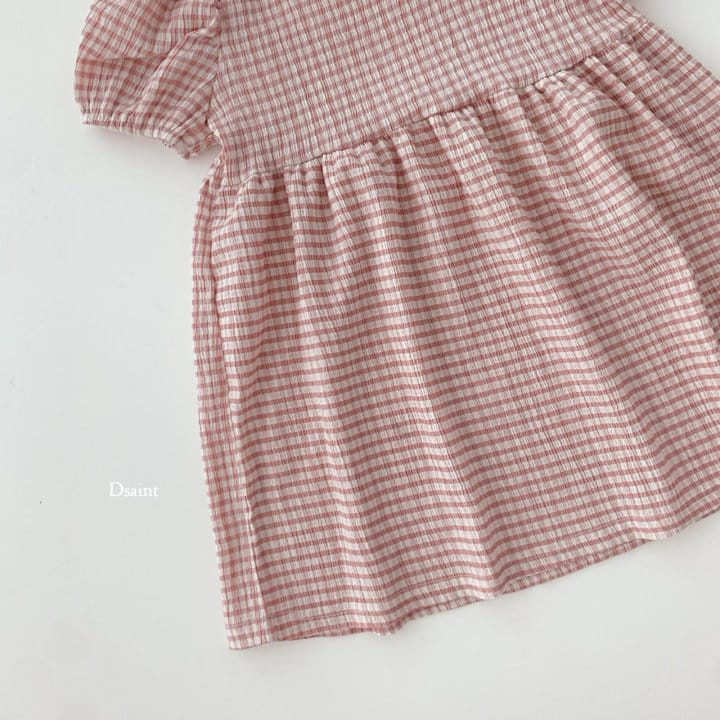 Dsaint - Korean Children Fashion - #stylishchildhood - Linkle Check One-Piece - 3