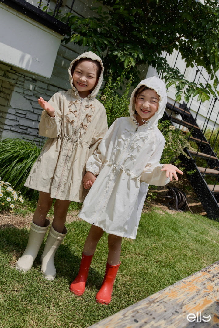 Ellymolly - Korean Children Fashion - #childofig - Ribbon Coating Rain Coat - 7