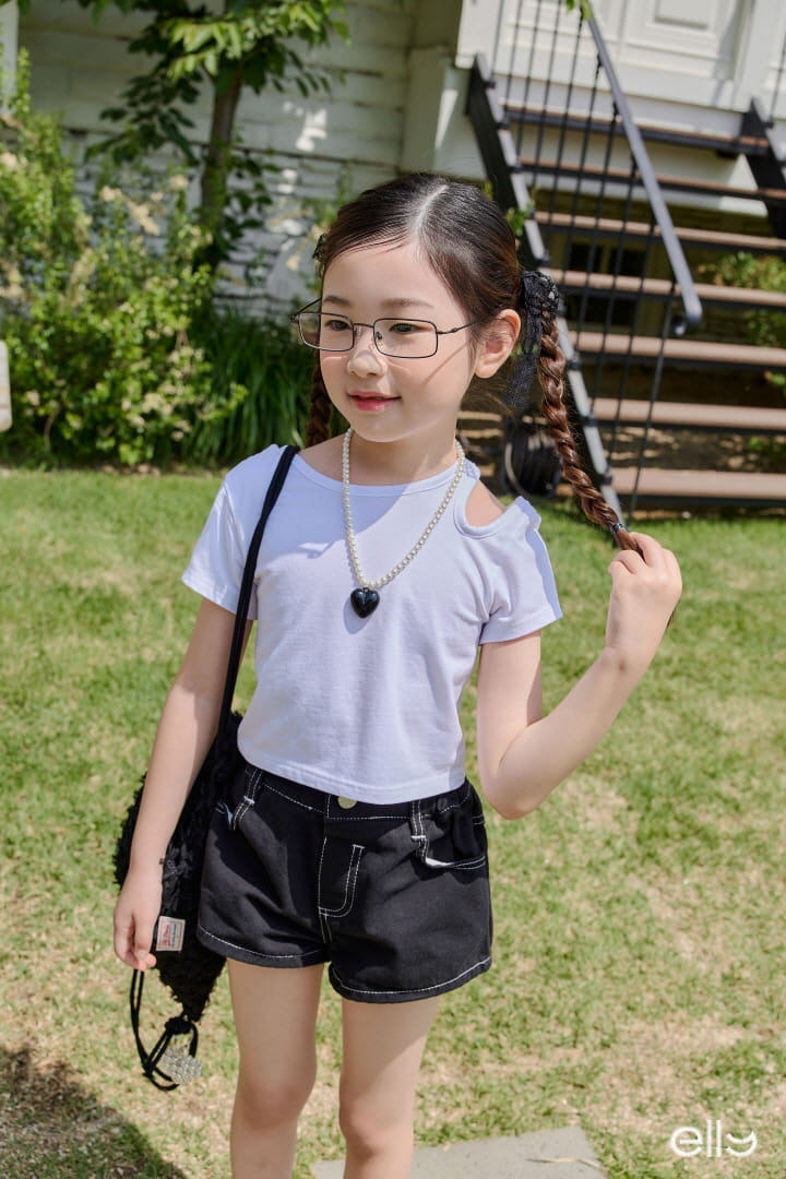 Ellymolly - Korean Children Fashion - #designkidswear - Unbalance Slit Crop Tee - 3