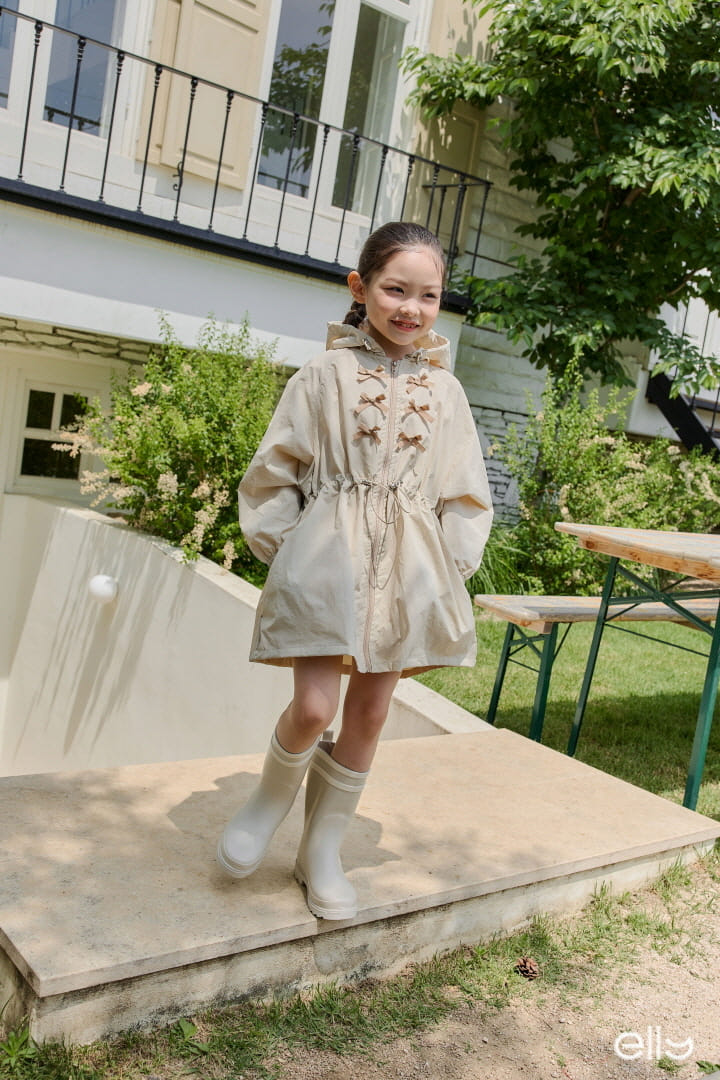 Ellymolly - Korean Children Fashion - #discoveringself - Ribbon Coating Rain Coat - 10