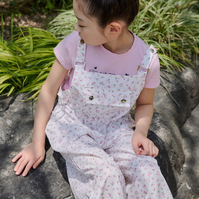 Ellymolly - Korean Children Fashion - #fashionkids - Flower Overalls