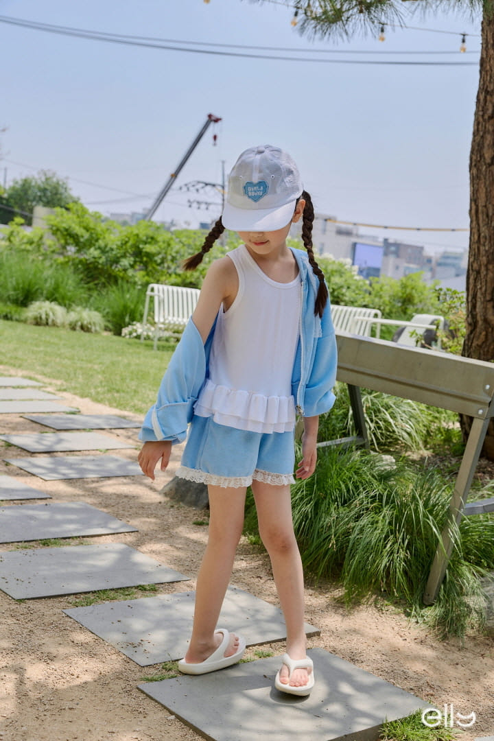 Ellymolly - Korean Children Fashion - #kidsshorts - Ccomo Frill Span Sleeveless Tee - 3