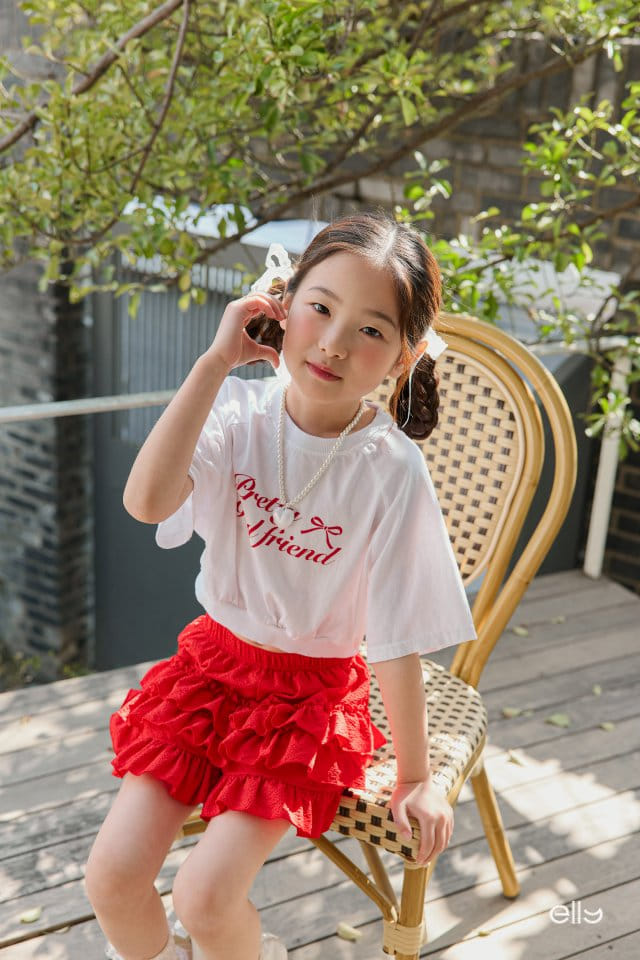 Ellymolly - Korean Children Fashion - #kidsshorts - Pretty Crop Tee - 10