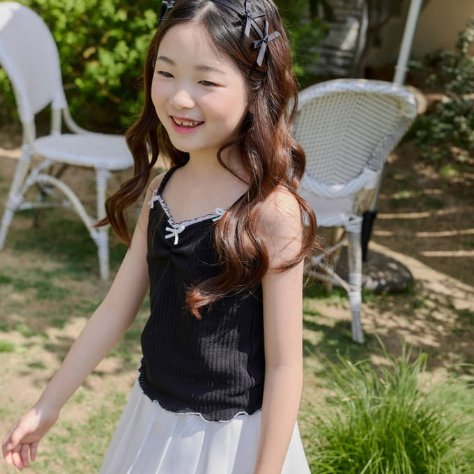 Ellymolly - Korean Children Fashion - #kidzfashiontrend - Butterfly Rib Sleeveless Tee