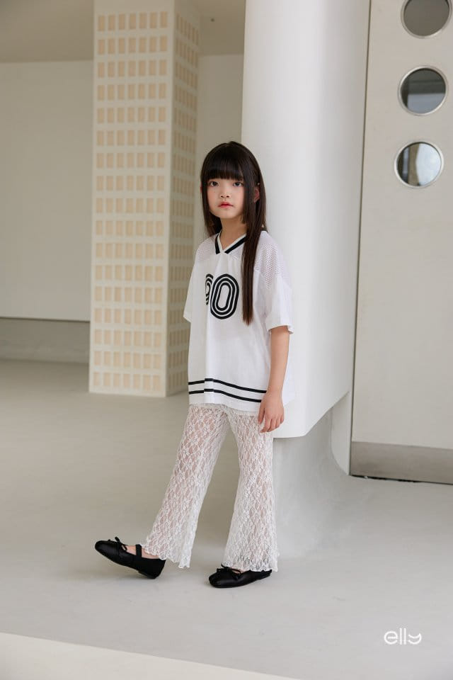 Ellymolly - Korean Children Fashion - #littlefashionista - Mesh V Neck Tee - 7