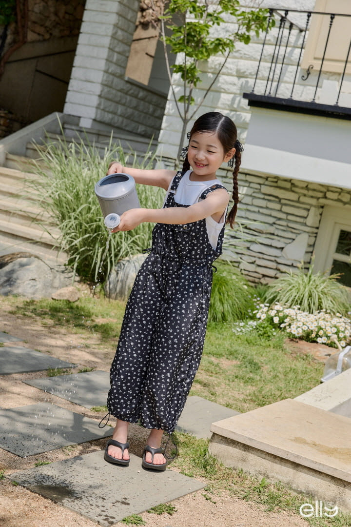 Ellymolly - Korean Children Fashion - #todddlerfashion - Flower Overalls - 10