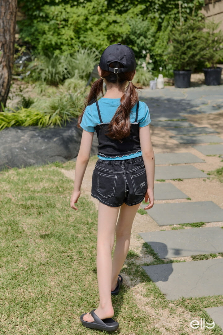 Ellymolly - Korean Children Fashion - #toddlerclothing - Butterfly Rib Sleeveless Tee - 8