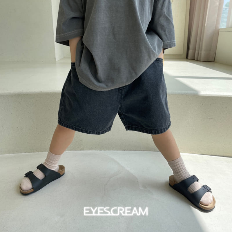 Eyescream - Korean Children Fashion - #littlefashionista - Edge Black Denim Shorts - 8