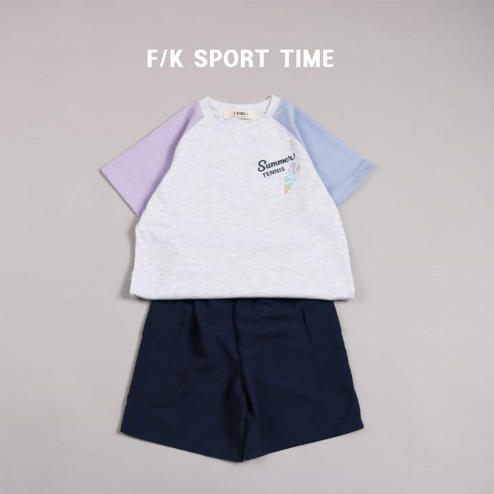 Fashion King - Korean Children Fashion - #toddlerclothing - Tennis Raglan Top Bottom Set - 2