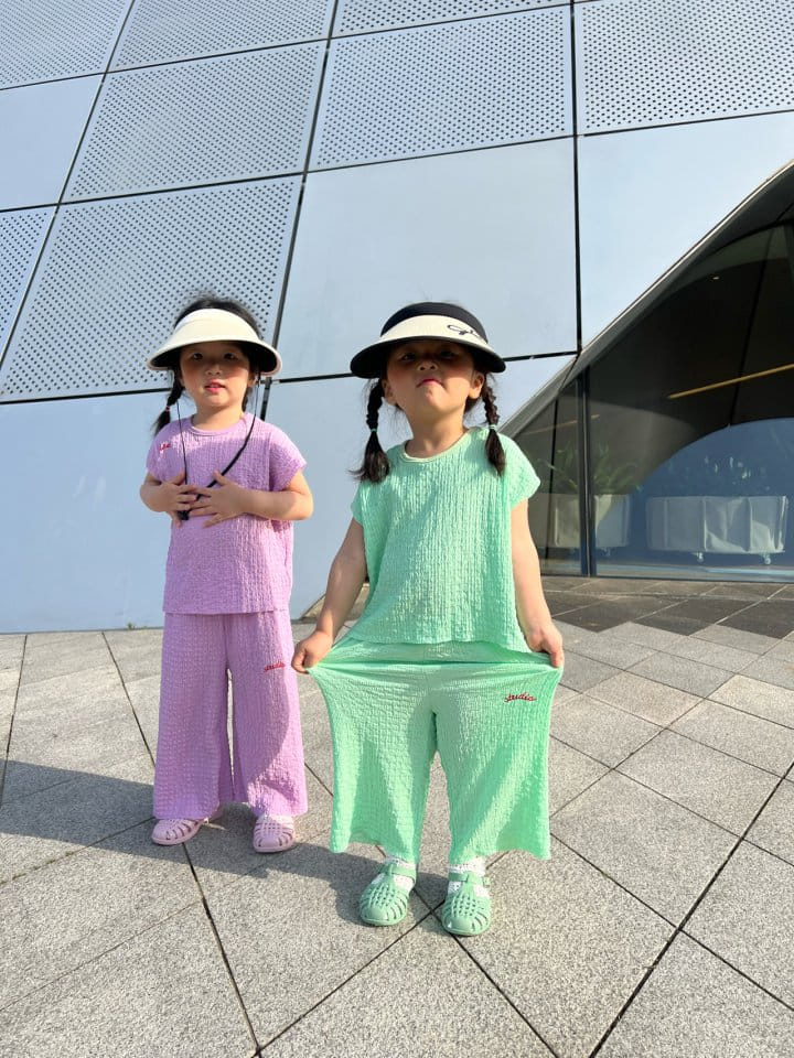 Fine-Studio - Korean Children Fashion - #littlefashionista - Cooling Summer Top Bottom Set