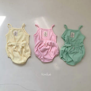 Fondue - Korean Baby Fashion - #babyootd - Bebe Slush Waffle Top Bottom Set