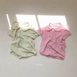 Fondue - Korean Baby Fashion - #babyoutfit - Bebe Pudding Terry Top Bottom Set