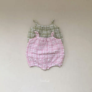 Fondue - Korean Baby Fashion - #babywear - Bebe Bubble Bubble Check Body Suit