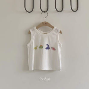 Fondue - Korean Children Fashion - #minifashionista - Pixel Dino Sleeveless Tee