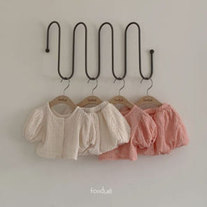 Fondue - Korean Children Fashion - #stylishchildhood - Peach Yougurt Top Bottom Set