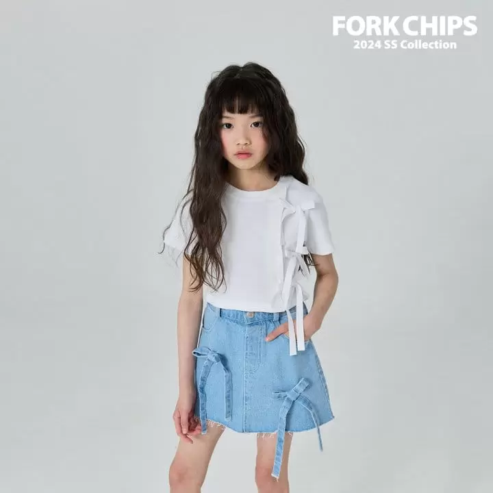 Fork Chips - Korean Children Fashion - #Kfashion4kids - Bunny Ribbon Skirt - 3