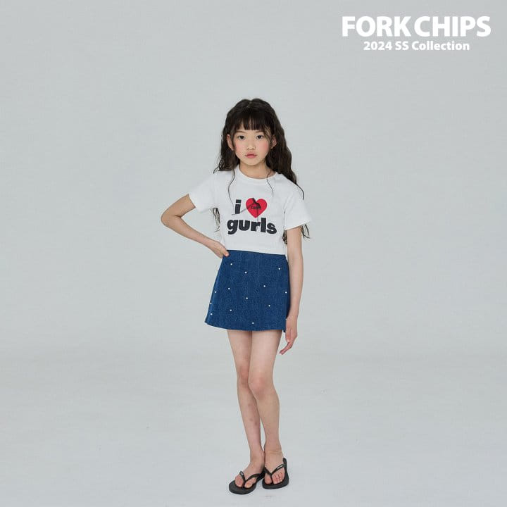 Fork Chips - Korean Children Fashion - #Kfashion4kids - Berry Pearl Skirt