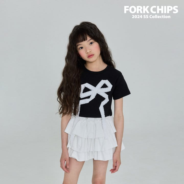 Fork Chips - Korean Children Fashion - #childrensboutique - Drop Ribbon Tee