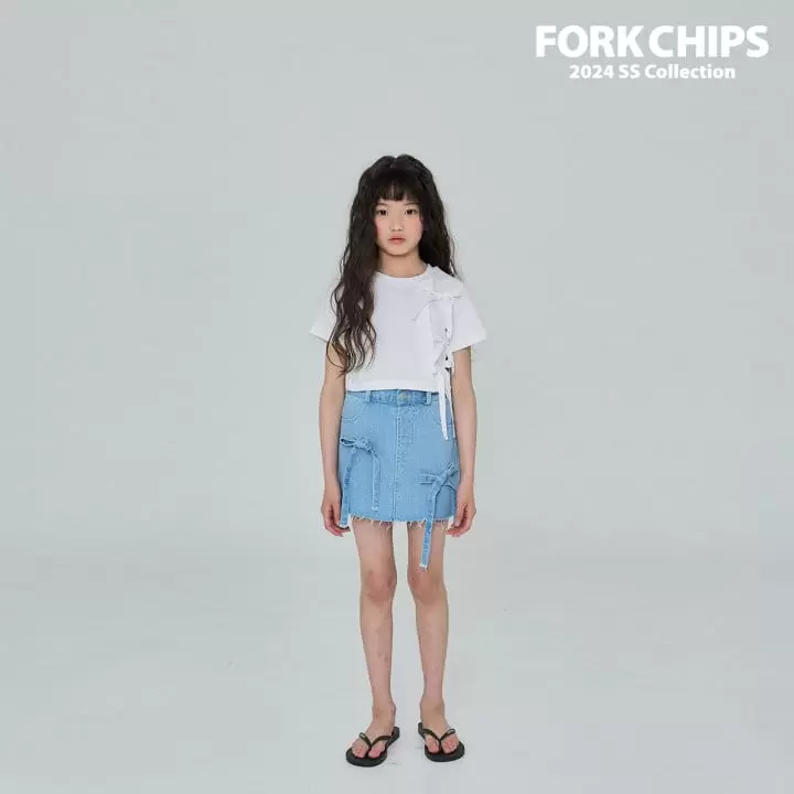 Fork Chips - Korean Children Fashion - #childrensboutique - Bunny Ribbon Skirt - 10