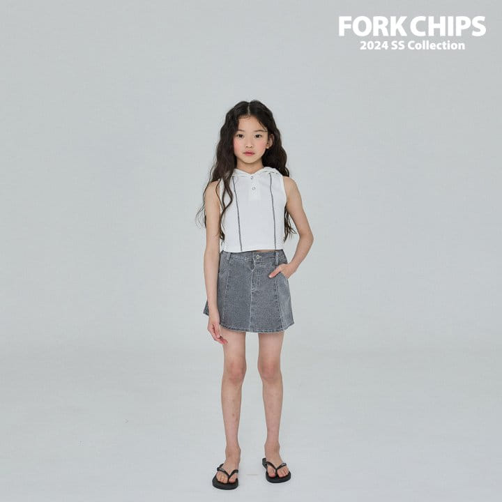 Fork Chips - Korean Children Fashion - #designkidswear - Hoody Halter Sleeveless Tee - 5