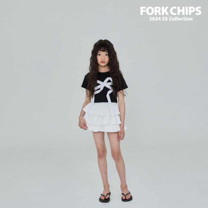 Fork Chips - Korean Children Fashion - #designkidswear - Drop Ribbon Tee - 2