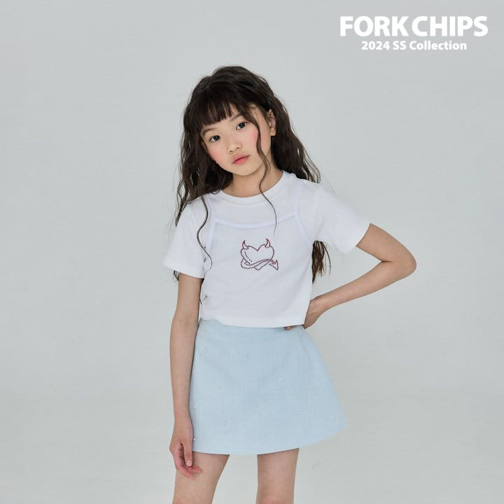 Fork Chips - Korean Children Fashion - #designkidswear - Devil Crop Tee