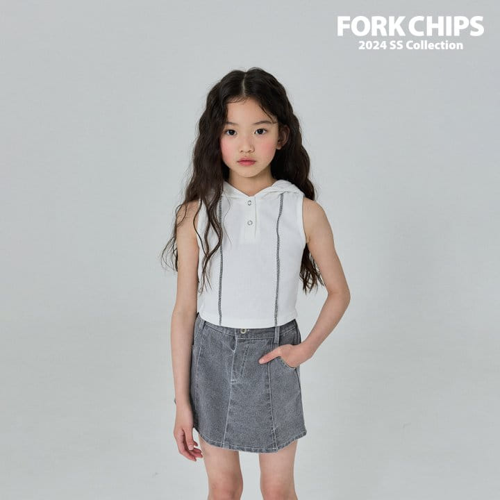 Fork Chips - Korean Children Fashion - #discoveringself - Hoody Halter Sleeveless Tee - 6