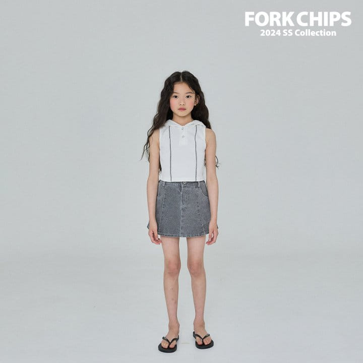 Fork Chips - Korean Children Fashion - #fashionkids - Hoody Halter Sleeveless Tee - 7